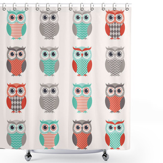 Personality  Owls Pattern Shower Curtains
