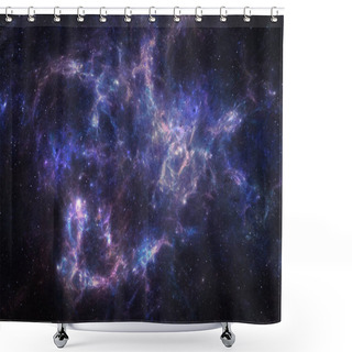 Personality  Deep Space Nebula With Stars On A Dark Background. Shower Curtains