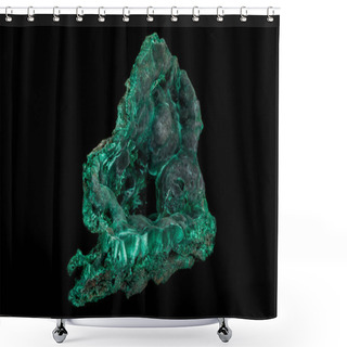 Personality  Macro Of A Mineral Stone Malachite On A Black Background  Shower Curtains