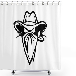 Personality  Scary Cowboy Skull Shower Curtains