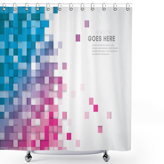 Personality  Vector Of Abstract Square Pixel Mosaic Background Shower Curtains