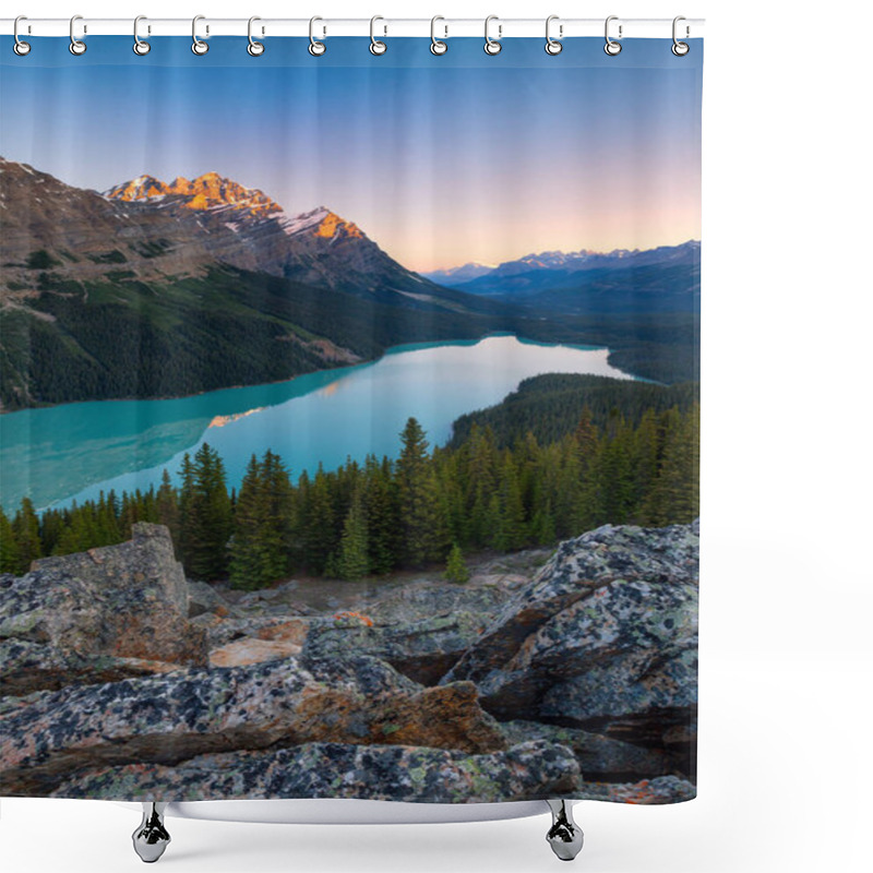 Personality  Peyto Lake In Banff National Park, Alberta At Sunrise Shower Curtains