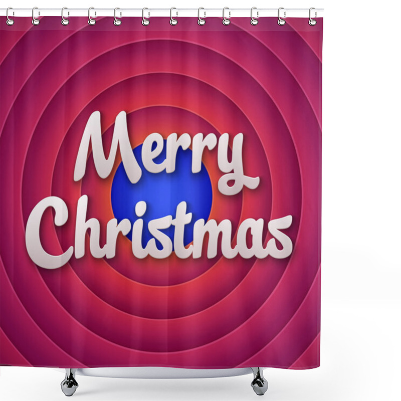 Personality  Movie Ending Screen With Merry Christmas Label Shower Curtains