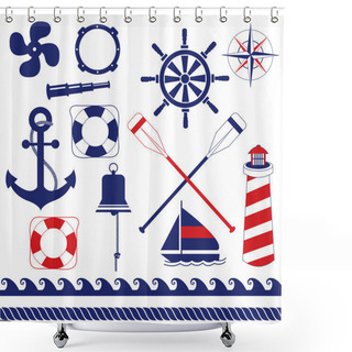 Personality  Nautical Equipment Shower Curtains