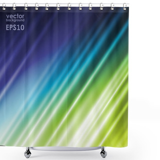 Personality  Abstract Stripped Background. Blue And Green Shower Curtains