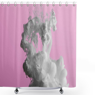 Personality  Close Up View Of White Paint Splash Isolated On Pink Shower Curtains