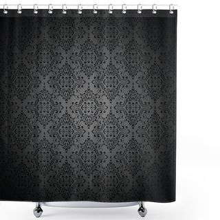 Personality  Royal Black Wallpaper Shower Curtains