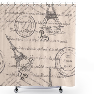 Personality  Seamless Pattern Paris Shower Curtains