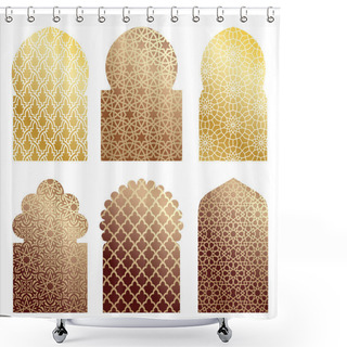 Personality  Arabic Door And Window Illustrations Shower Curtains