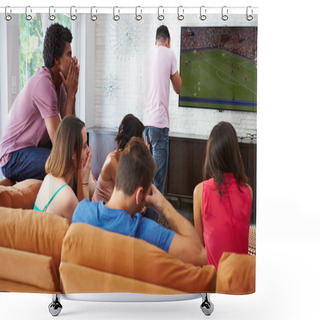 Personality  Friends  Watching Soccer Together Shower Curtains