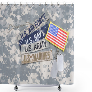 Personality  US MILITARY Concept With Branch Tapes Shower Curtains
