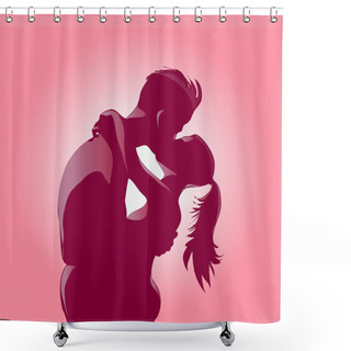 Personality  Valentine Day Couples Shower Curtains