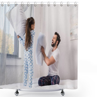 Personality  Pillow Fight Shower Curtains