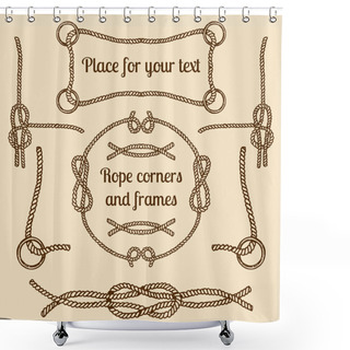 Personality  Vintage Ropes Corners And Frames Shower Curtains