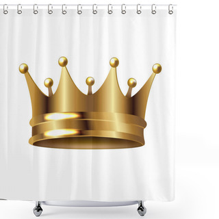 Personality  Golden Crown Isolated White Background With Gradient Mesh, Vector Illustratio Shower Curtains