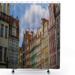 Personality  Buildings On Market Square In  Wroclaw, Banner  Shower Curtains