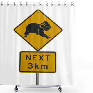 Personality  Watch Out For Koalas In Next 3 Km Roadsign Shower Curtains