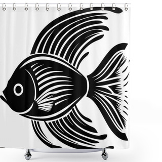 Personality  Angelfish - Minimalist And Flat Logo - Vector Illustration Shower Curtains