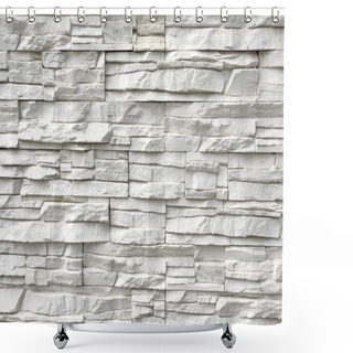 Personality  White Artificial Stone Wall Shower Curtains