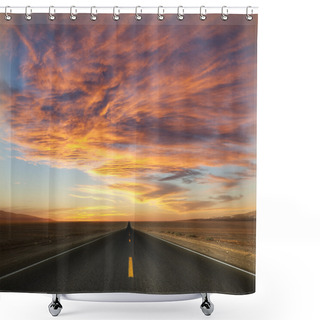 Personality  Road To Sunset. Shower Curtains