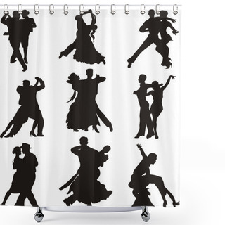 Personality  Dancing Silhouettes Shower Curtains