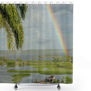Personality  Rainbow Over Amazon River Near Iquitos, Peru. Shower Curtains