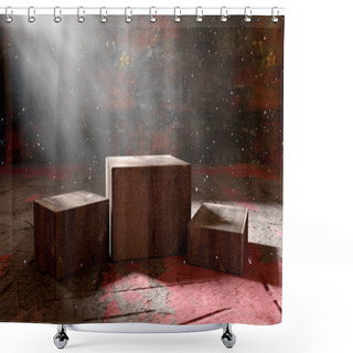 Personality  Abstract Background Empty And Dark Room Shower Curtains