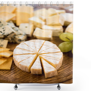 Personality  Various Cheese Types And Grapes Shower Curtains