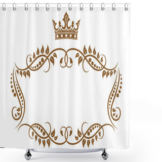 Personality  Elegant Royal Medieval Frame With Crown Shower Curtains