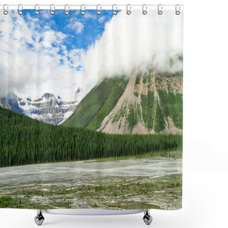 Personality  Canadian Rockies, Saskatchewan Crossing Scenic Mountain Views And Landscapes Shower Curtains