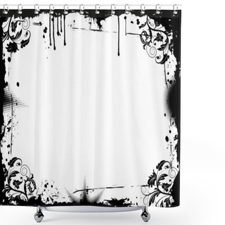 Personality  Abstract Floral Frame Shower Curtains