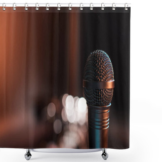 Personality  Electric Microphone On Stage Shower Curtains