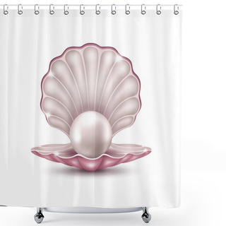 Personality  Pearl In The Shell Shower Curtains
