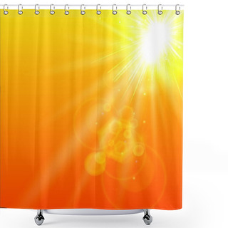 Personality  Summer Orange Background With Sunlight. Vector Illustration Shower Curtains