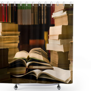 Personality  Books In Library Room Shower Curtains