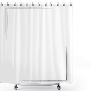 Personality  Black Simple Corner Frame Cut Out On White Background With Place For Your Text. Shower Curtains