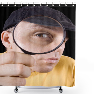 Personality  Detective With Magnifier Shower Curtains