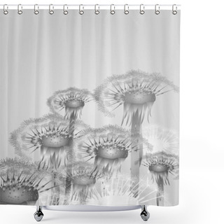 Personality  Vector Background With Dandelion. Shower Curtains