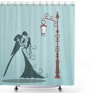 Personality  Wedding Kiss Shower Curtains