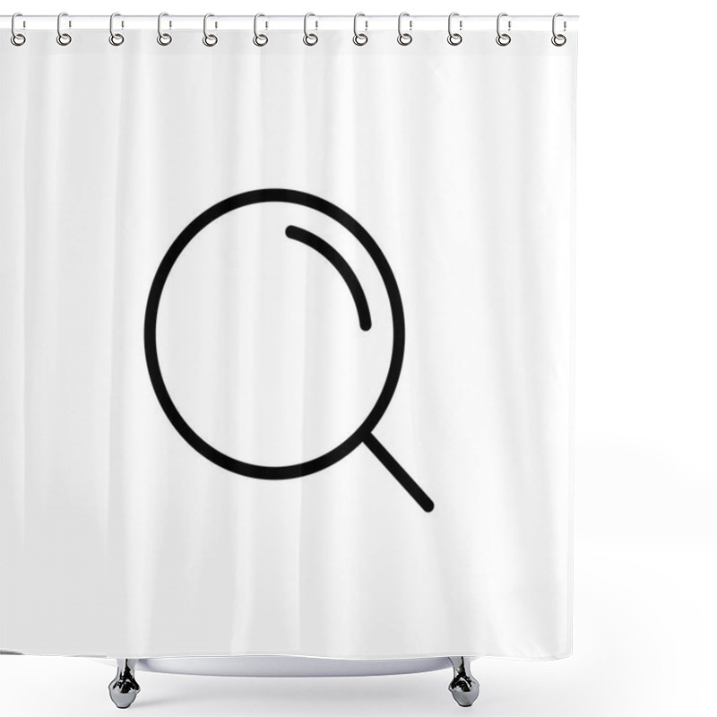 Personality  Thin Line Magnifier Icon Shower Curtains