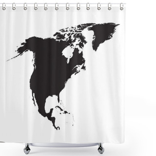 Personality  Black And White Map Of North America Shower Curtains