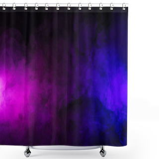 Personality  Pink And Purple Smoke On Abstract Black Background Shower Curtains