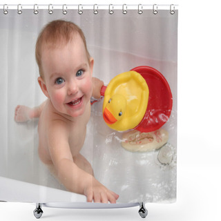 Personality  The Child Bathing In A Bath Shower Curtains