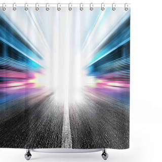 Personality  Motion Blure Of The Road At A High Speed For Vehicle Shower Curtains