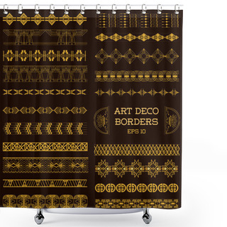 Personality  Art Deco Vintage Borders And Design Elements - Hand Drawn Shower Curtains