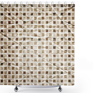 Personality  Abstract Geometric Retro Seamless Brown And Beige Backgroun Shower Curtains