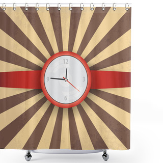 Personality  Vector Illustration Red Wristwatch Shower Curtains