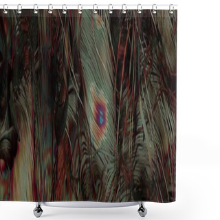Personality  Abstract Art Colorful Lines Random Distribution Computational Generative Art On Black Background   Shower Curtains