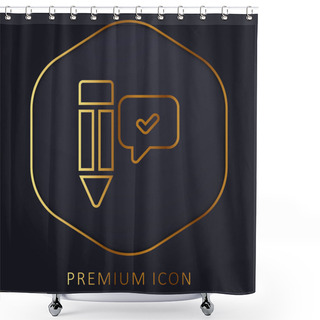 Personality  Agree Golden Line Premium Logo Or Icon Shower Curtains