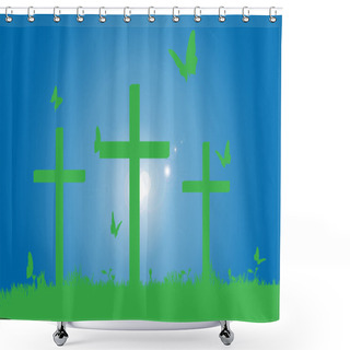 Personality  Crosses  In Nature. Shower Curtains